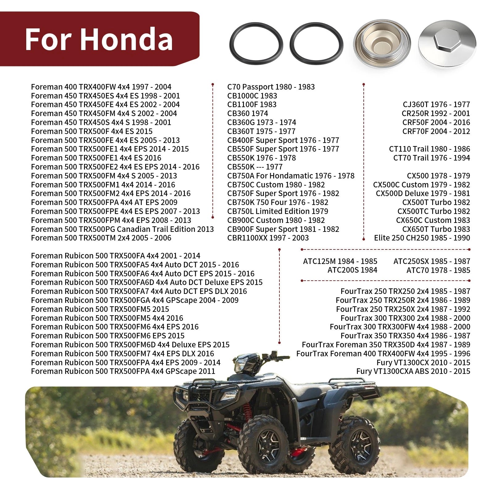 8PCS Valve Tappet Covers for Honda C70 CB750 CB550 CT70 (1970–1980) 12361-300-000