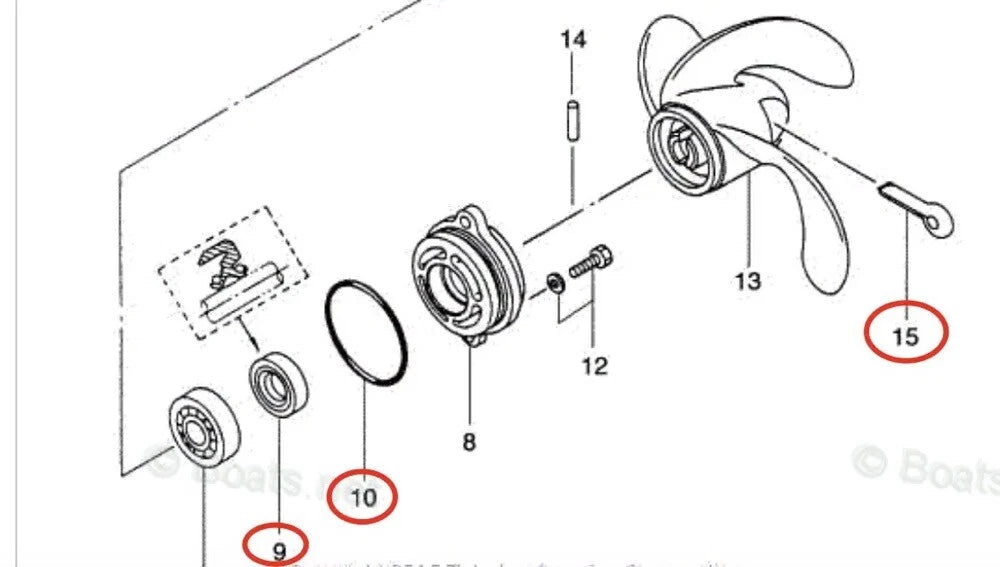 Lower Unit Oil Seal & O-ring for Tohatsu Outboard (309601110, 345650150)