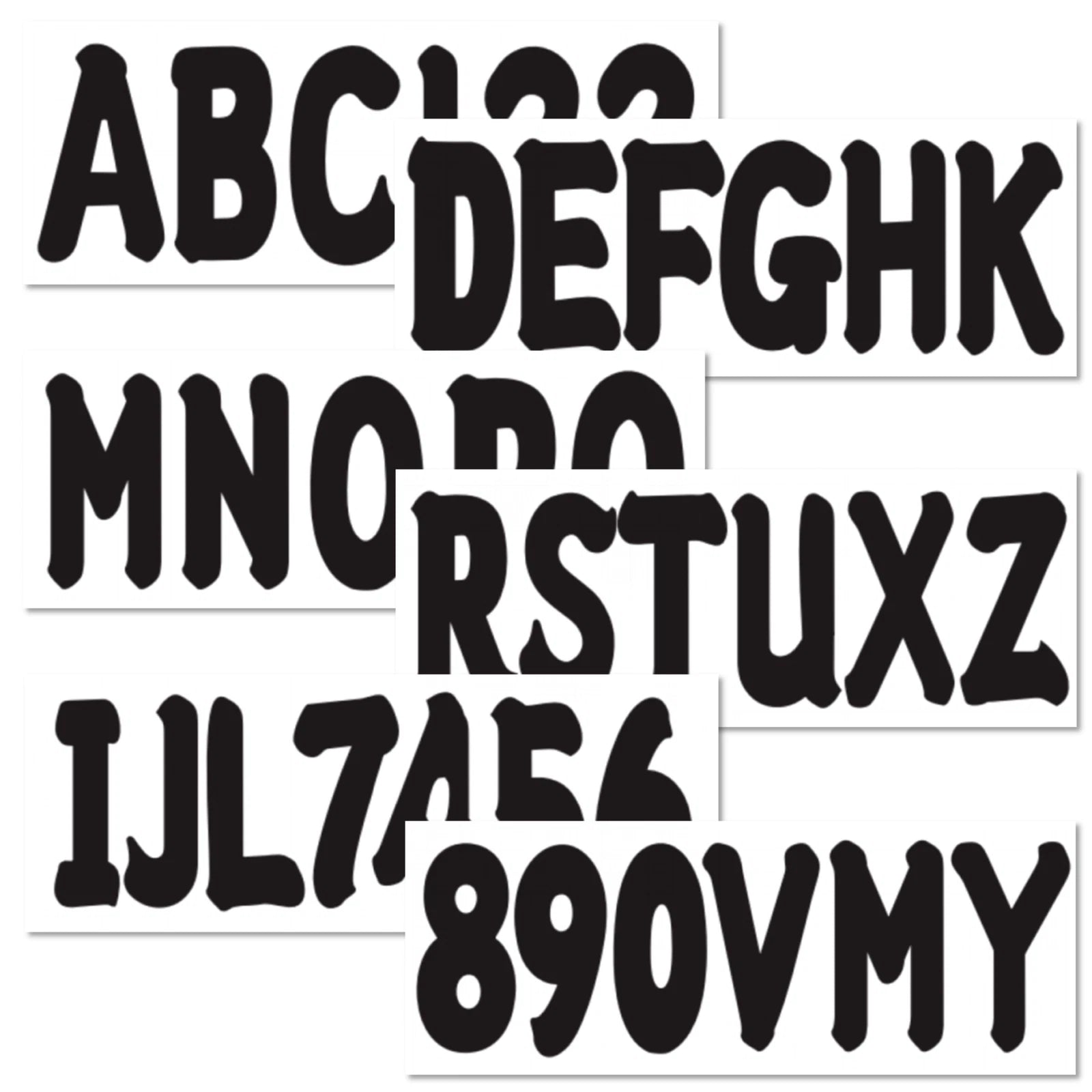Boat Registration Sticker Decals A-Z Letters 0-9 Numbers Black
