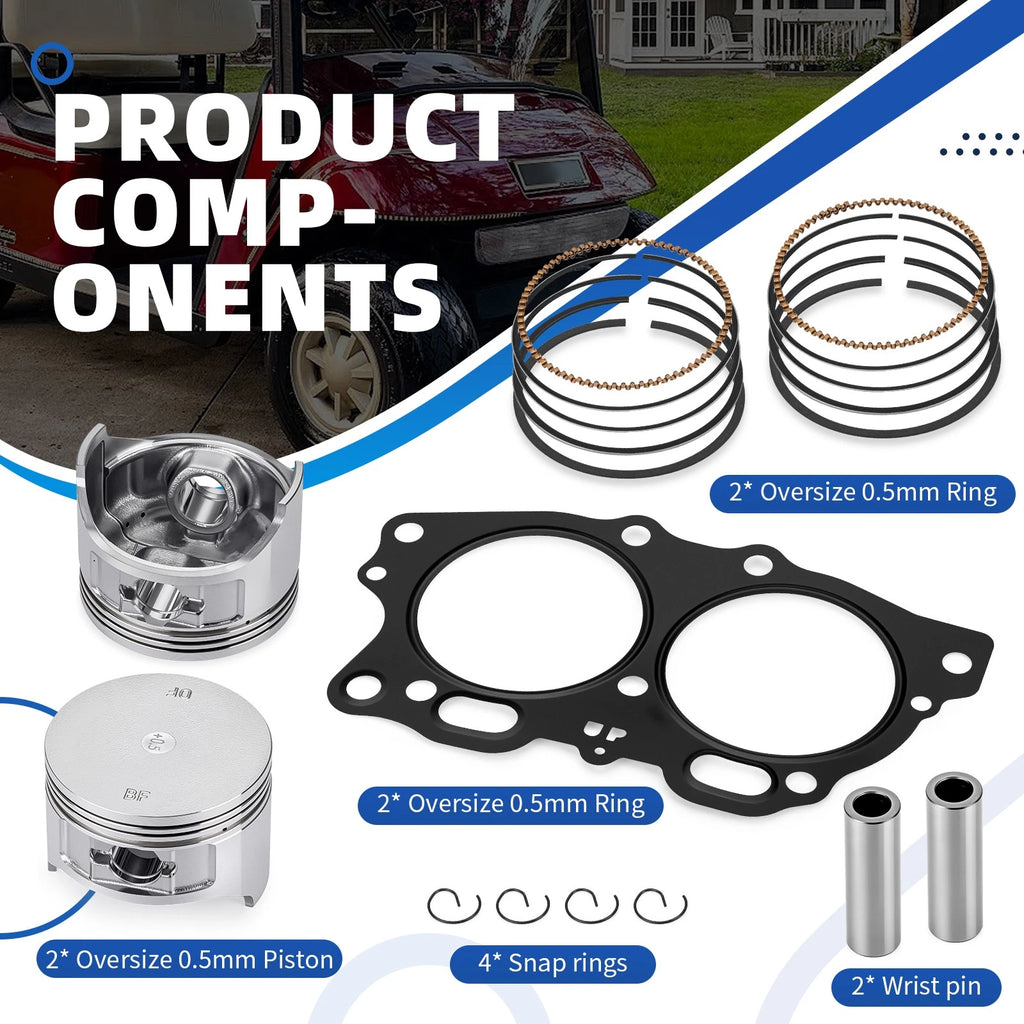 0.5mm Oversize Bore Piston Ring Kit for EZGO Golf Cart Robin 350cc (1996–2008)