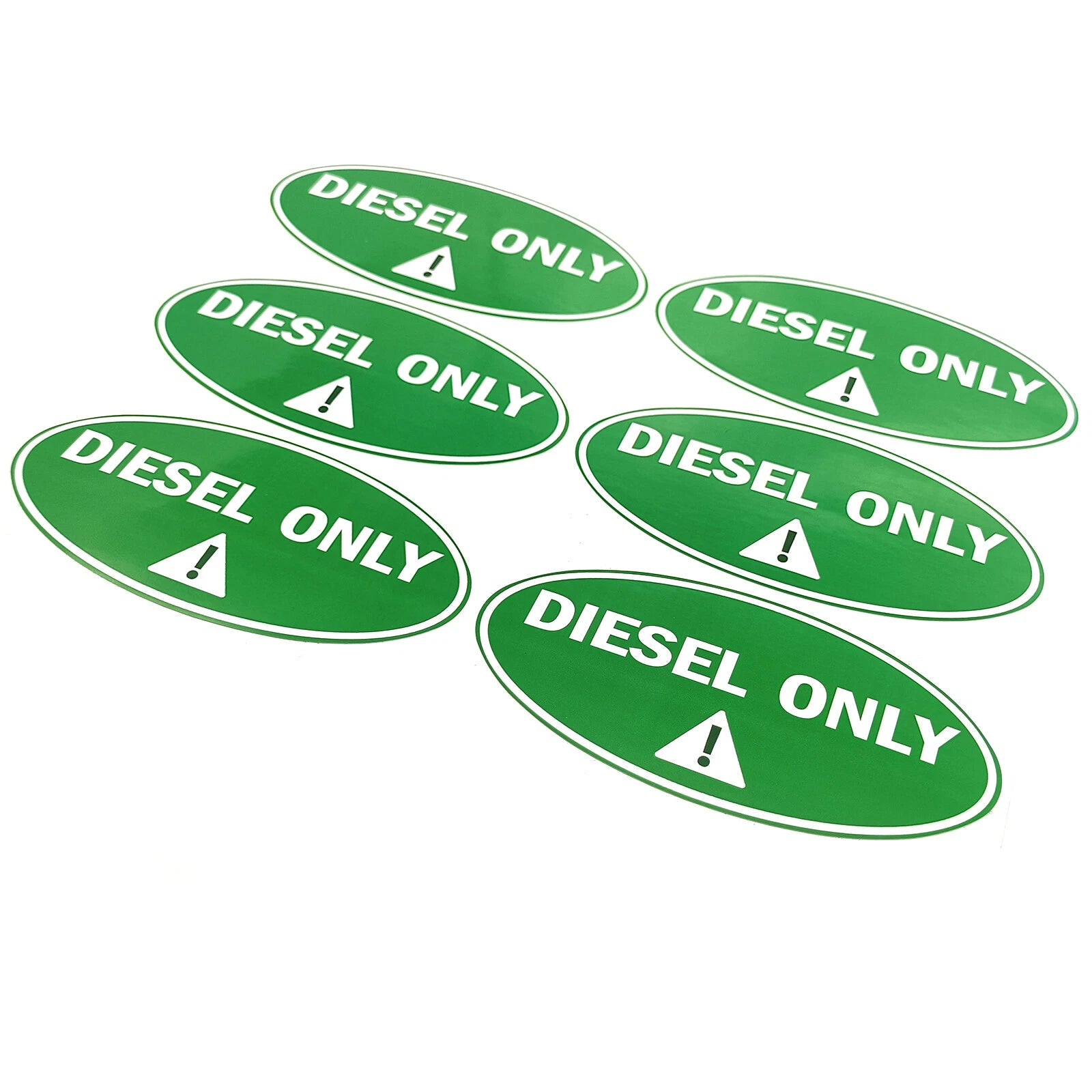 Set of 6 Diesel Only Stickers 2" x 4" Round