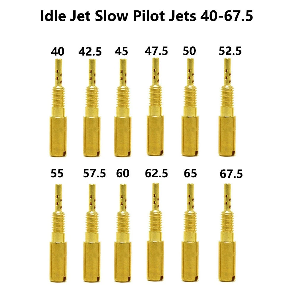 12pcs Idle Jet Slow Pilot Jets 40-67.5 for Mikuni TM VM28/486 HSR42/45/48