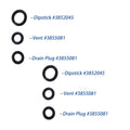 2X Gearlube O-Rings for Volvo Penta Duoprop DPS-M Drive (Replaces 3852045, 3855081)
