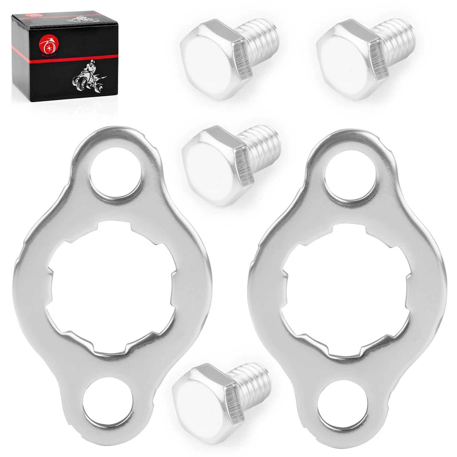 2 Engine Front Sprocket Retainer Plates w/ Bolts for Honda CRF80F (2004–2013)