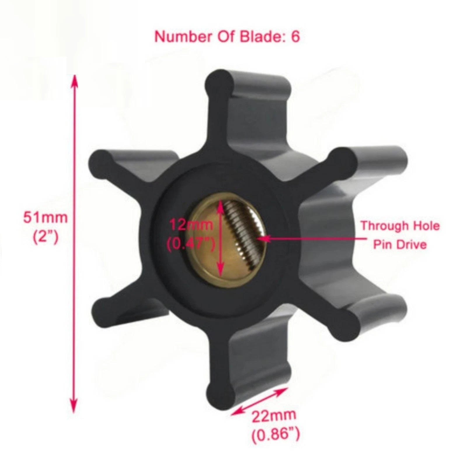 Sea Water Pump Impeller Kit for Yanmar 2YM15 3YM20 3YM27A 3YM30 2004–up