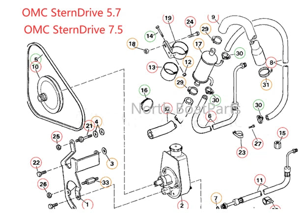 Power Steering Pump for Mercruiser Volvo Penta OMC 4.3L 5.0L 5.7L 7.4L
