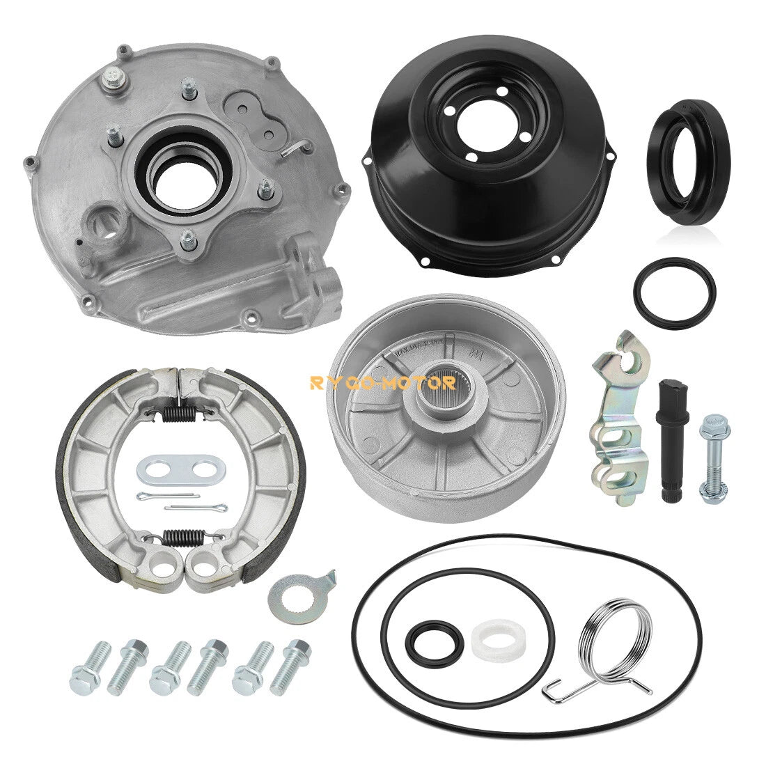 Set of 4 Rear Brake Plate Drum Hub Cover Shoes for Honda Rancher 420 (2007–2013)