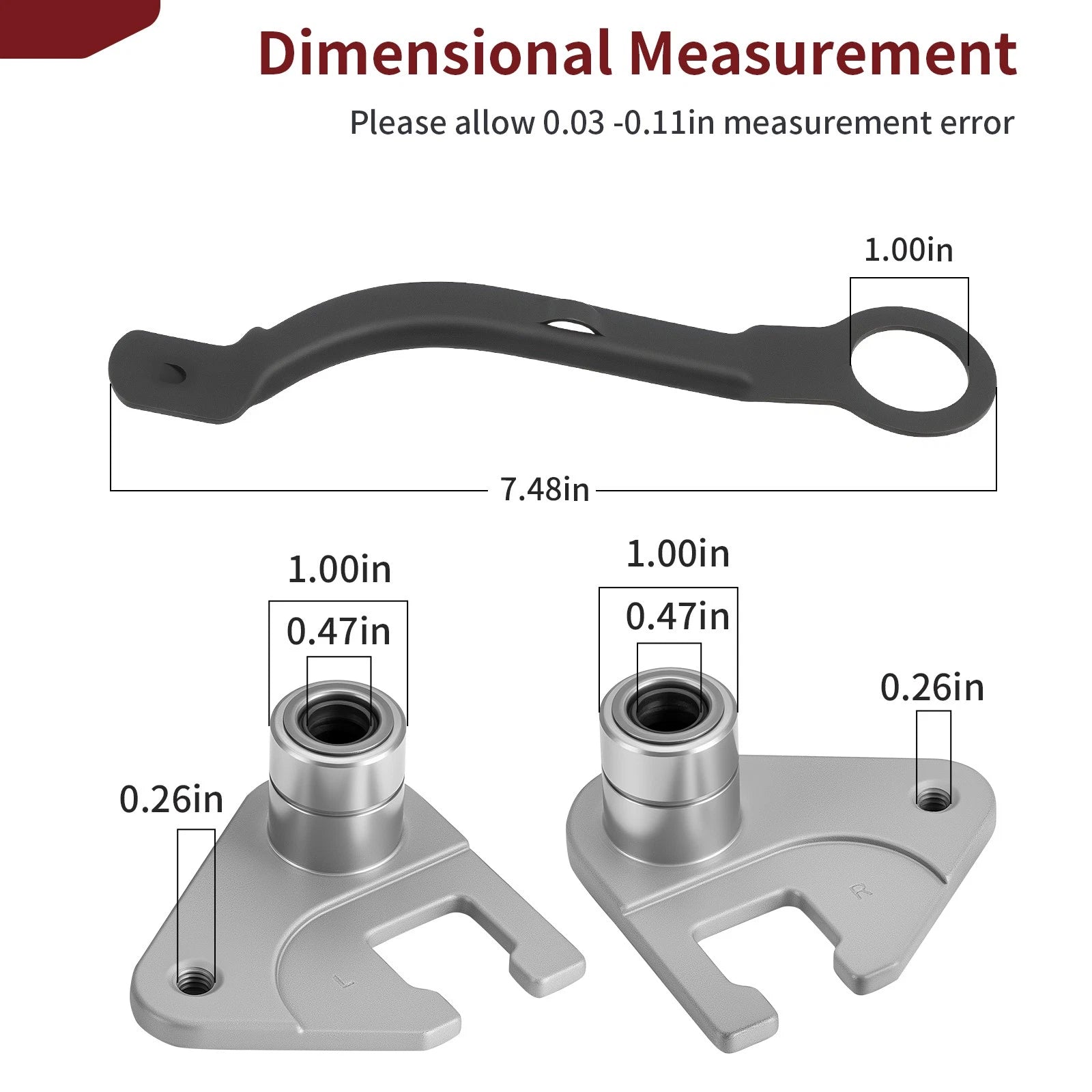 Set of 2 Rear Tire Pivot w/ Tire Adjuster Arm for Honda (42930-VG3-B01, 42940-VG3-B01)