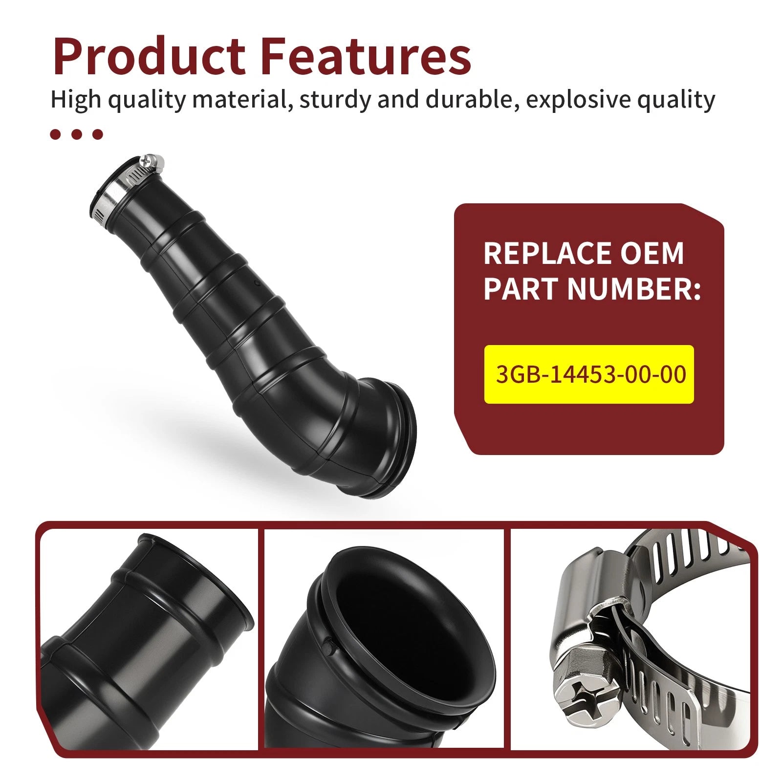 3GB-14453-00-00 Air Joint Intake Boot for Yamaha Raptor 50/80 (2002–2008)