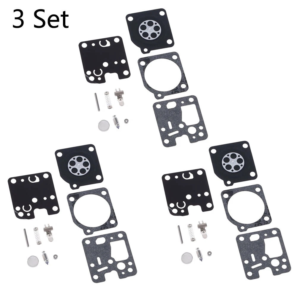 Set of 3 Carburetor Repair Kits for ZAMA RB-107 ECHO ES230 ES231 PB230
