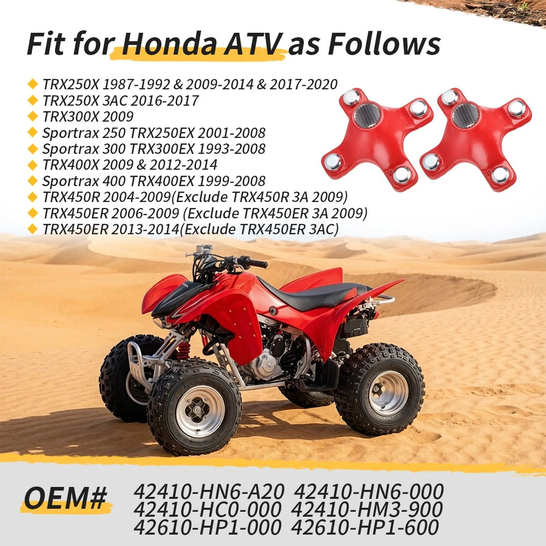 2x Rear Wheel Hubs for Honda ATC200X (1983–1996)