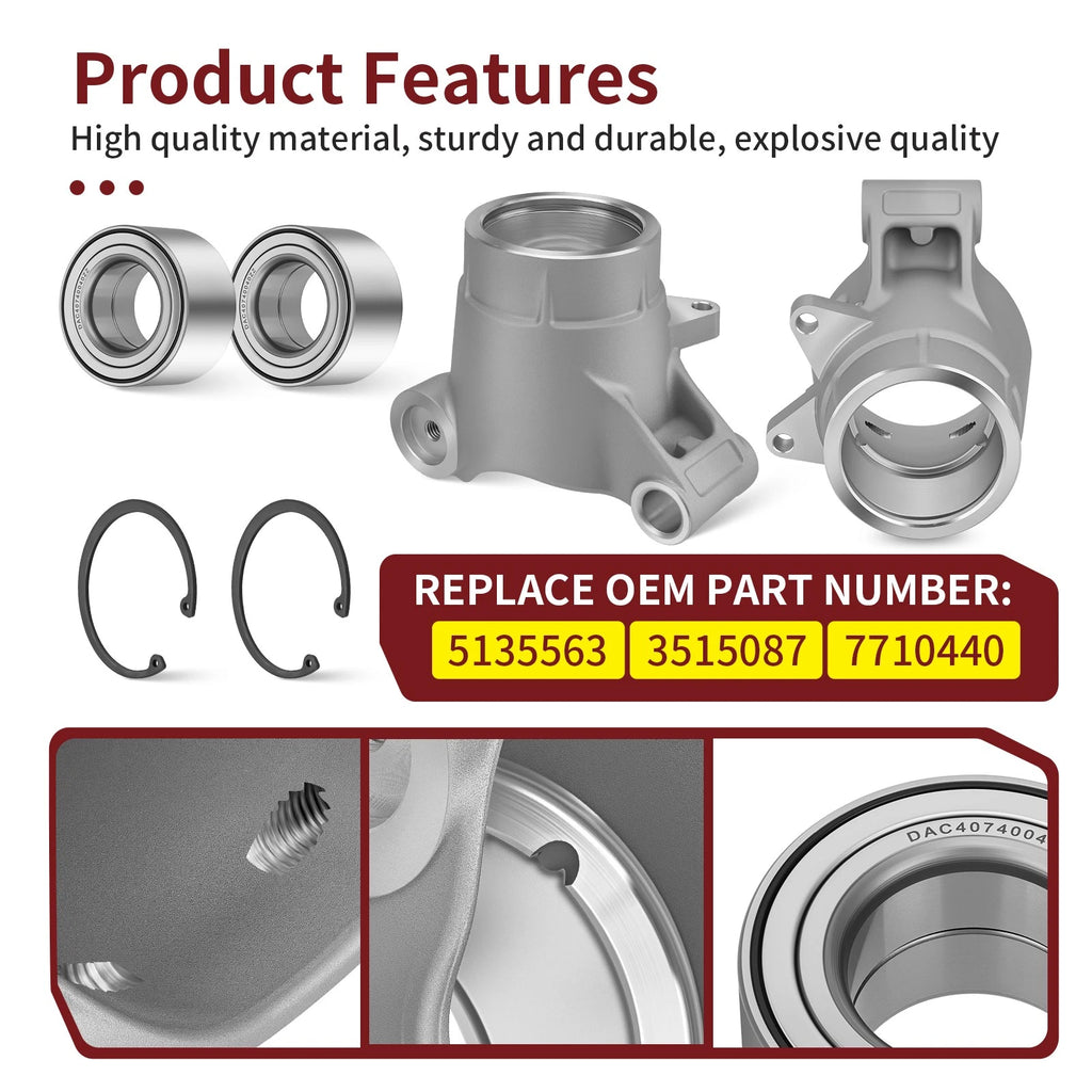 2X Rear Wheel Bearing Carrier Kit for Polaris Sportsman 570 (2014–2024) 5135563