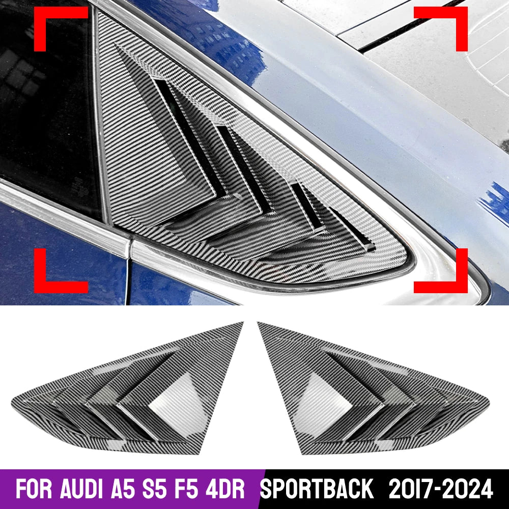 Carbon Look Rear Side Window Louver Shutter for Audi A5 S5 (2017–2024)