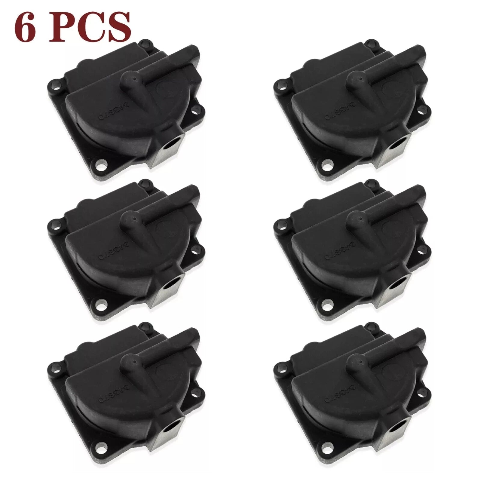 Set of 6 Carburetor Float Bowl Chambers for Johnson Evinrude (433000, 766418, 343870)