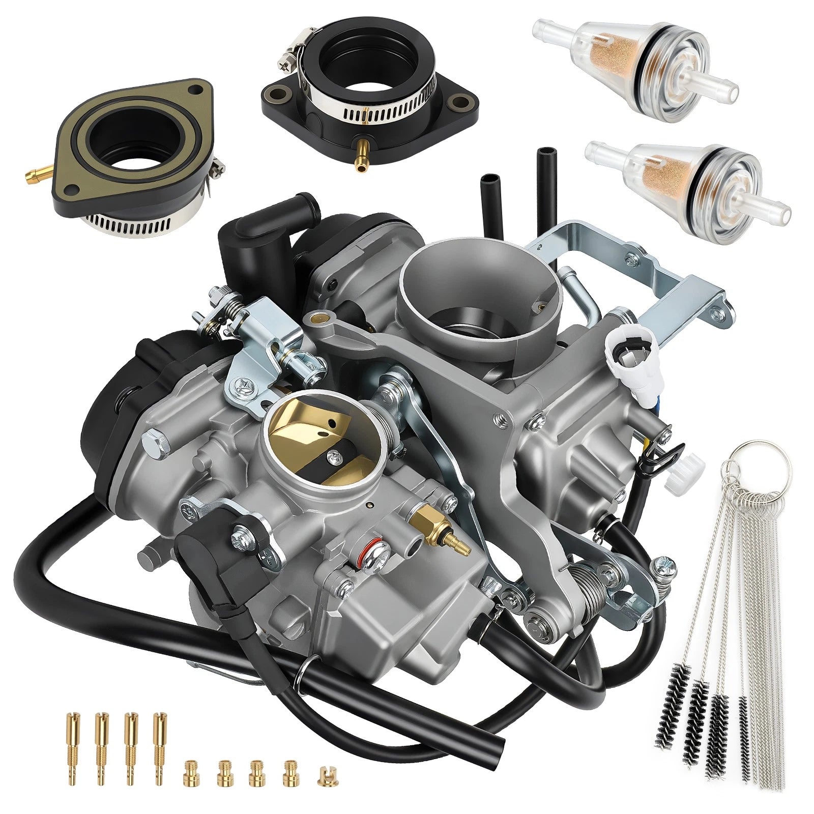 Carburetor with Intake Manifold Boots for Yamaha (5EL-14900-21-00, 5EL-13596-00-00)