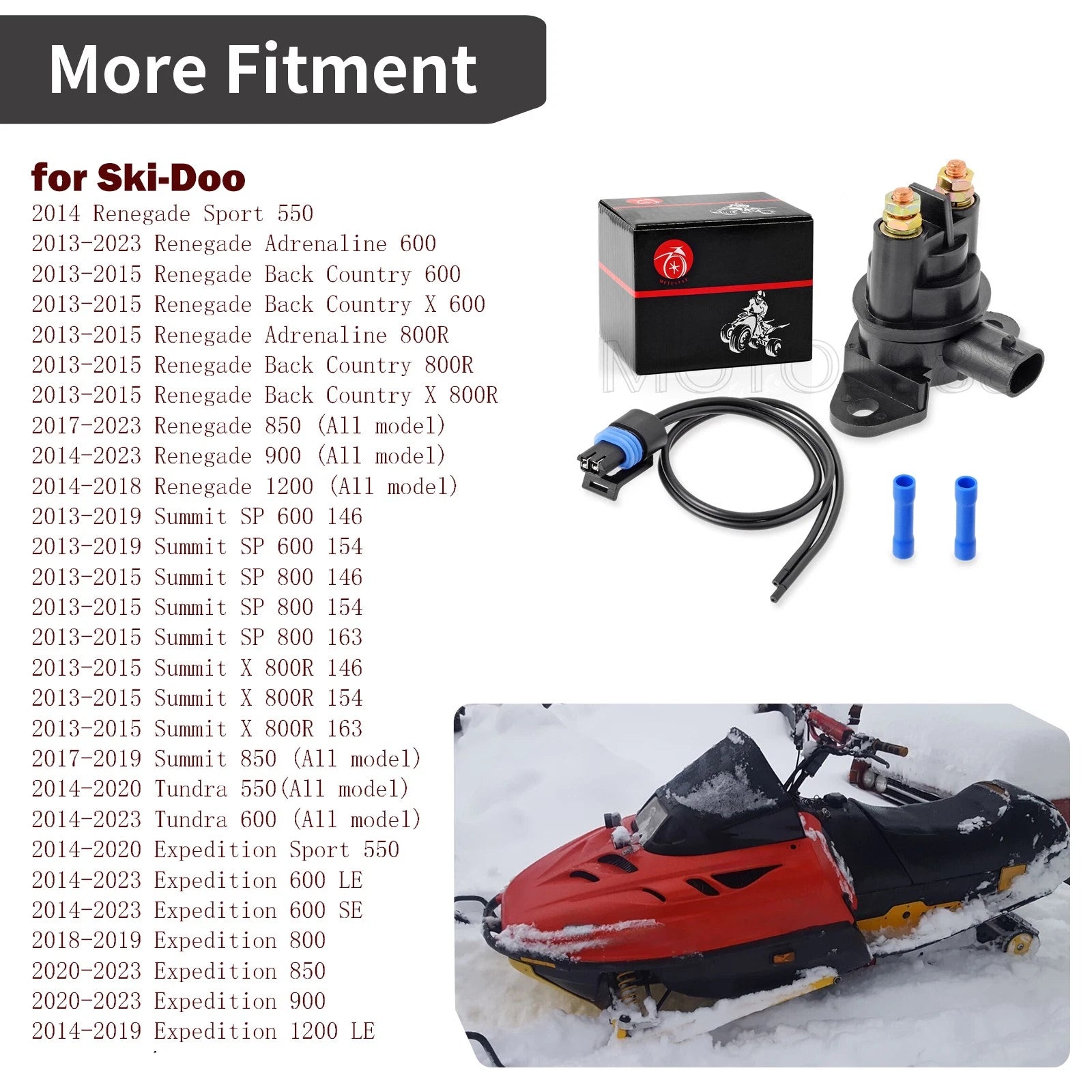 Starter Solenoid Relay Plug for Ski-Doo Skandic Freeride Renegade Summit Tundra (2010–2023)