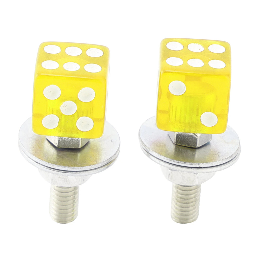 2X Custom DICE License Plate Bolt Screw for Motorcycle Chopper Bobber