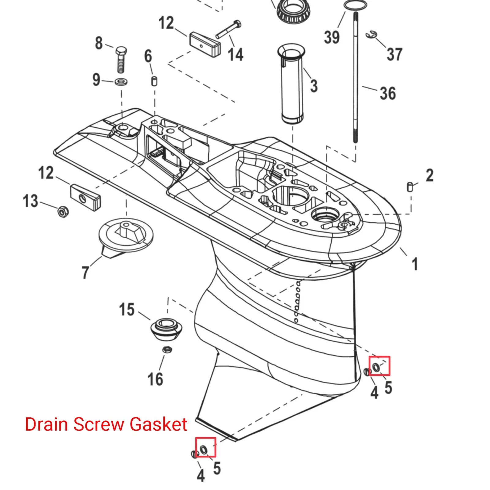 Drain Screw Seal Washer for Mercury Mariner (26-8M0204693, 26-8M0007119)