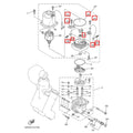 Brush Set for Yamaha 115-225 HP Trim & Tilt Outboard Motor (64E-43892, 64E-43891)
