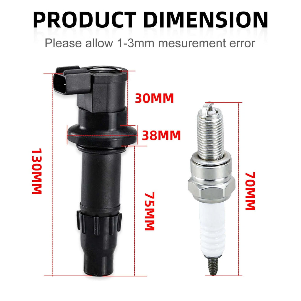 Ignition Coil Plug w/Spark Plug for Yamaha YZ450F WR450F YFZ450 (2003–2023)