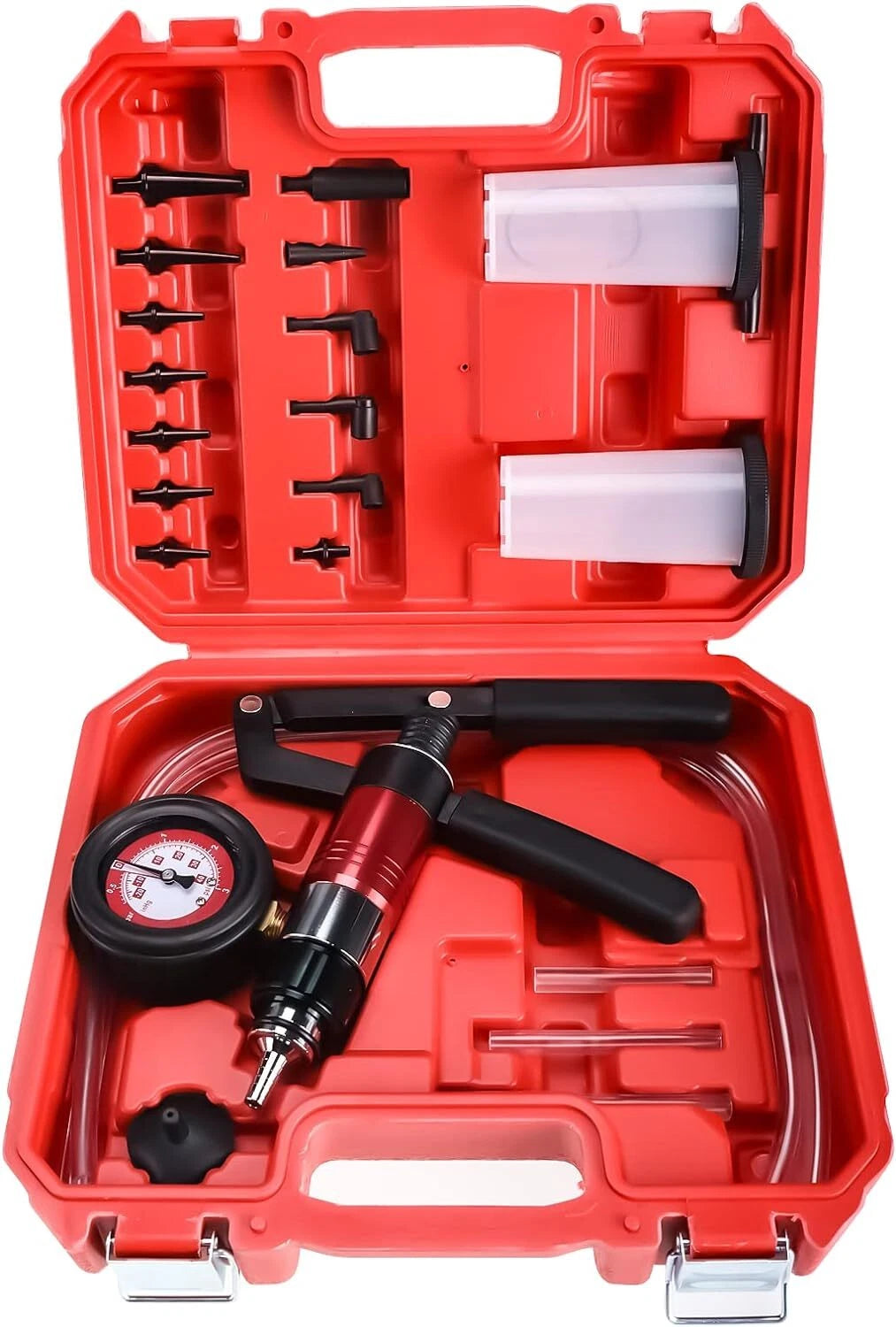 21Pcs Brake Bleeder Kit with Vacuum and Pressure Pump Tester Tool