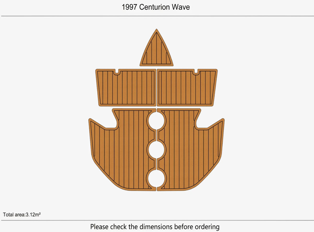EVA Pad for Centurion Wave Boat (1997) - Teak Flooring Mat