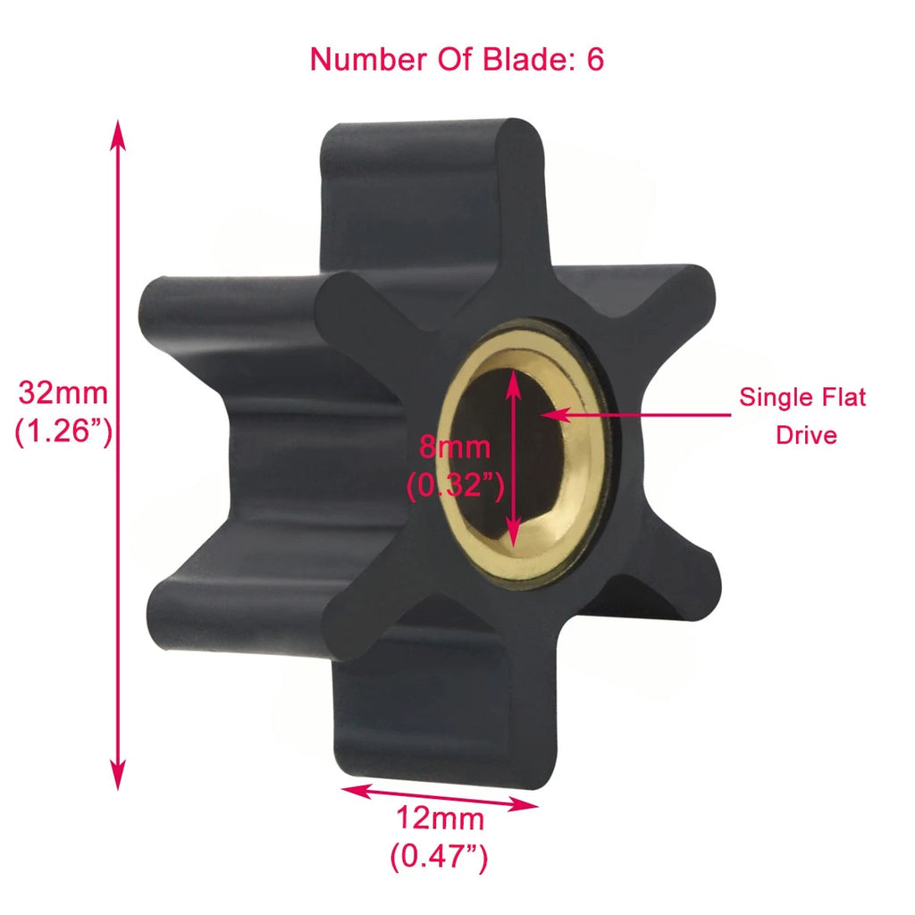 Jabsco Pump Flexible Impeller for (14750-0003, 128170-42070, 128176-42071)