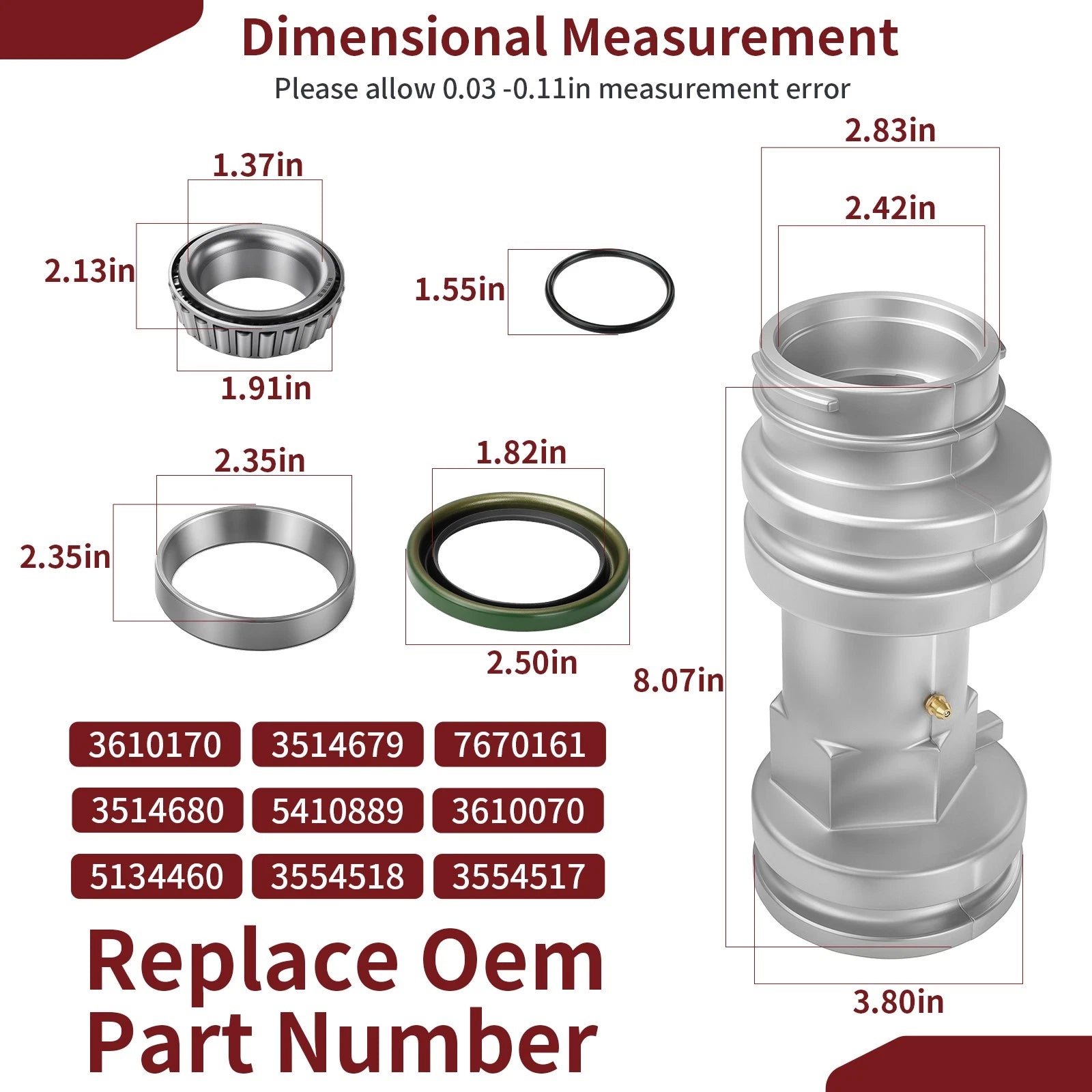 Rear Axle Bearing Housing Repair Kit 5134460 for Polaris Trail Boss (1995–2006)