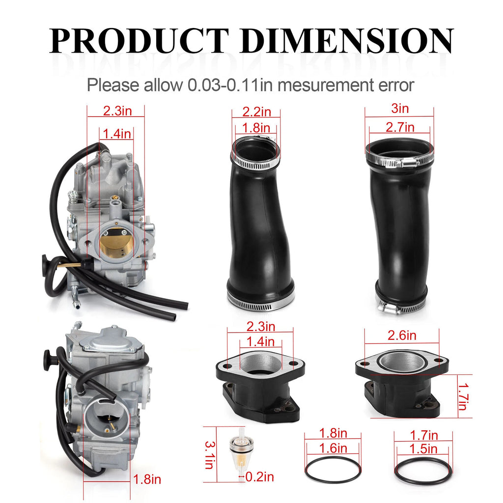 Carburetor & Intake Boot Joint for Yamaha Warrior 350 (1987–2004)