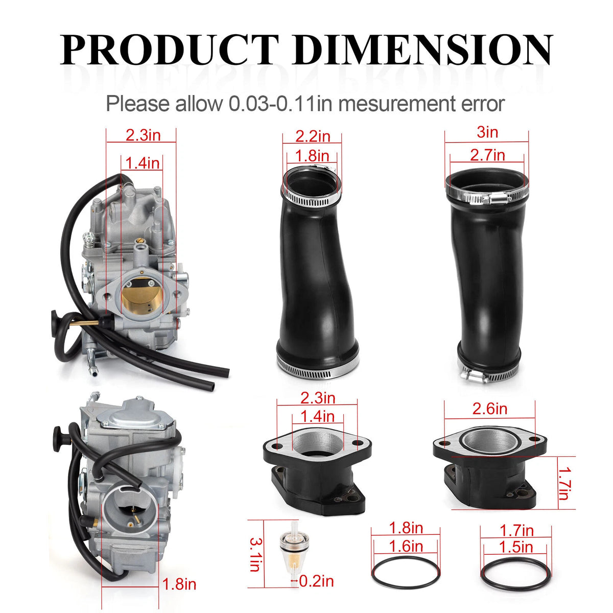 Carburetor & Intake Boot Joint for Yamaha Warrior 350 (1987–2004)