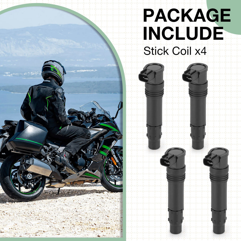 4X Ignition Coil for Kawasaki Ninja ZX-9R ZX900 (1998–2003)