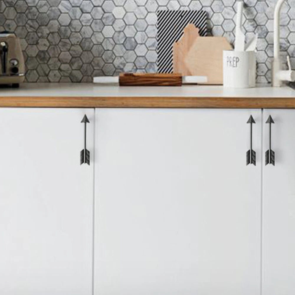 2Pcs Silver Arrow Door Pull Handle for Kitchen Cabinet (Universal)