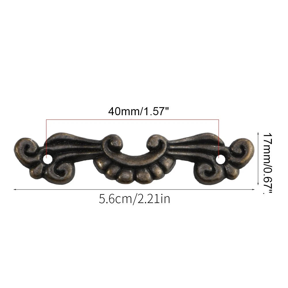 5pcs Antique Bronze Flower Cabinet Drawer Knob Pull Handle for Jewelry Box