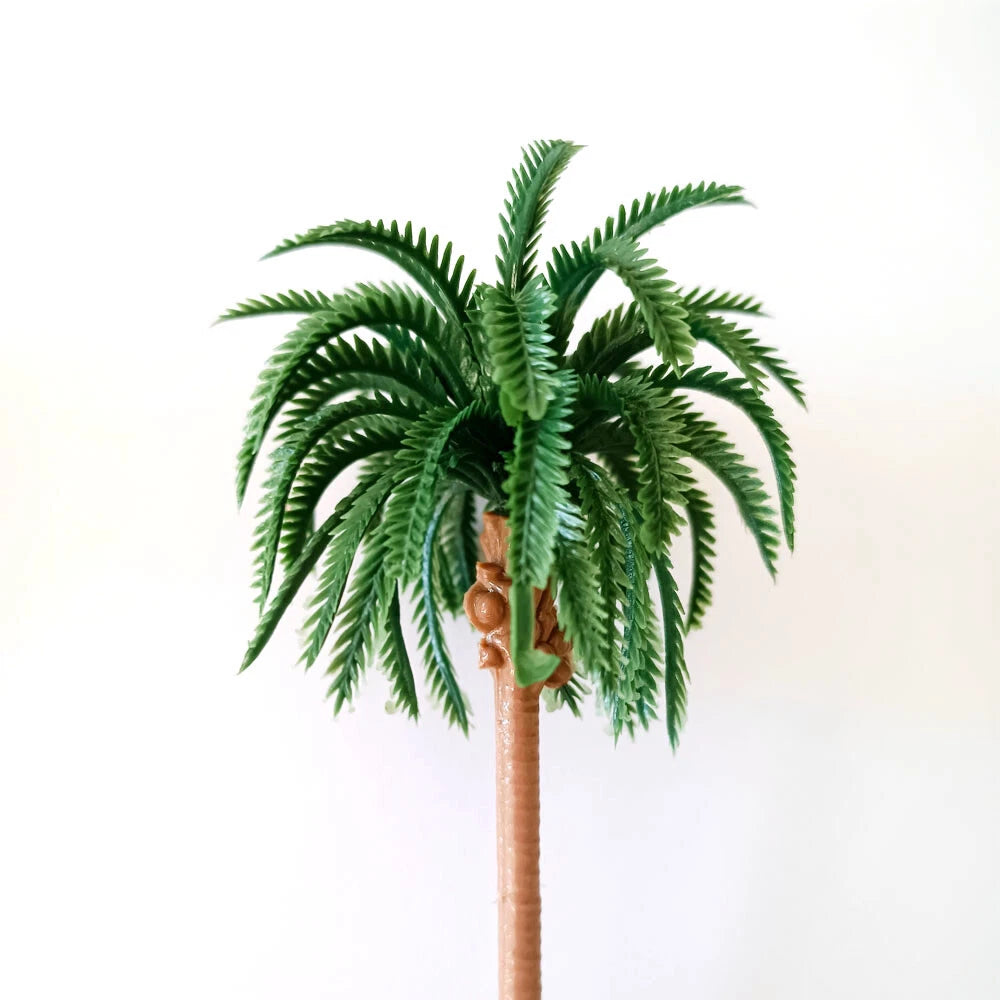 Set of 10 Coconut Palm Trees for Miniature Landscape Garden Scenery