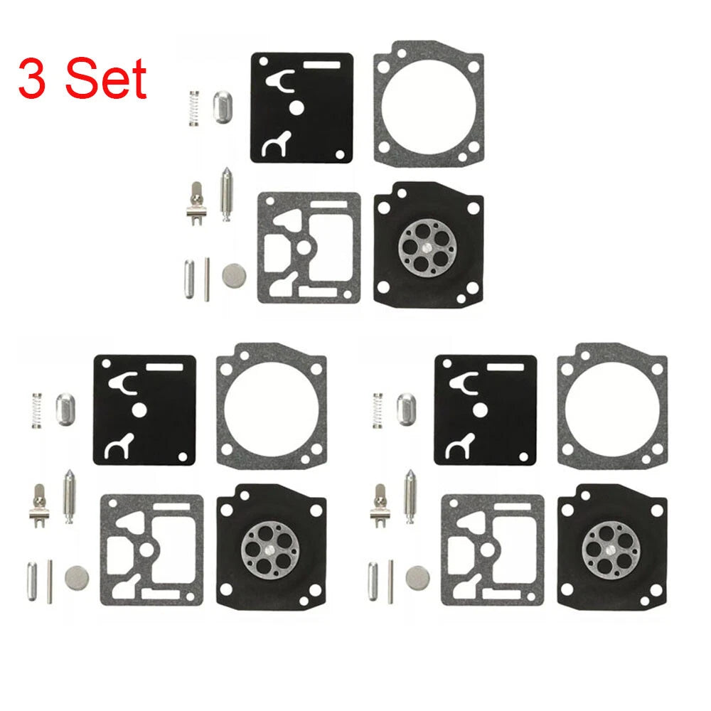 Set of 3 Carburetor Gasket Kit for Husqvarna 340 345 346 350 353 (RB-122, C3EL18)
