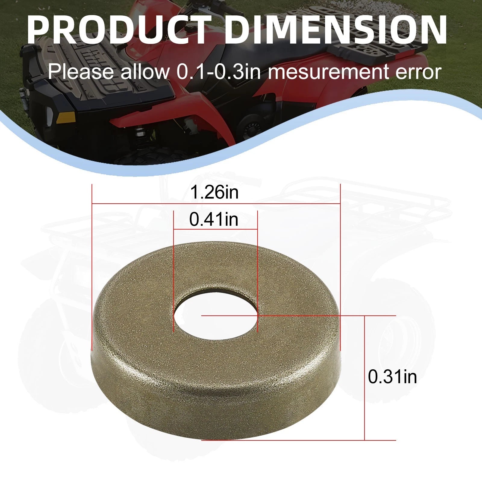 Set of 4 Front A-Arm Bushing Caps for Polaris Sportsman 90 (2007–2016) 0451762
