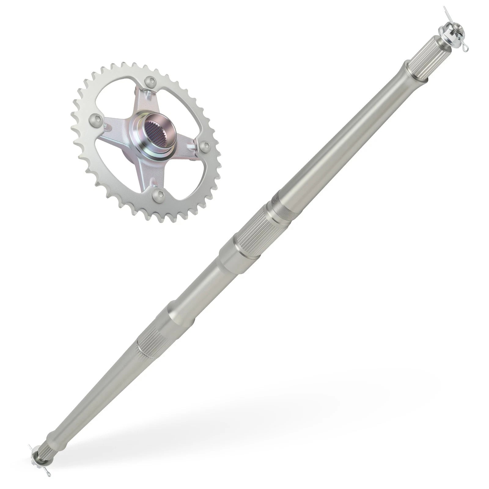 Rear Axle Shaft & Nut Pin & Sprocket & Hub for Yamaha YFZ450 (2004–2005)