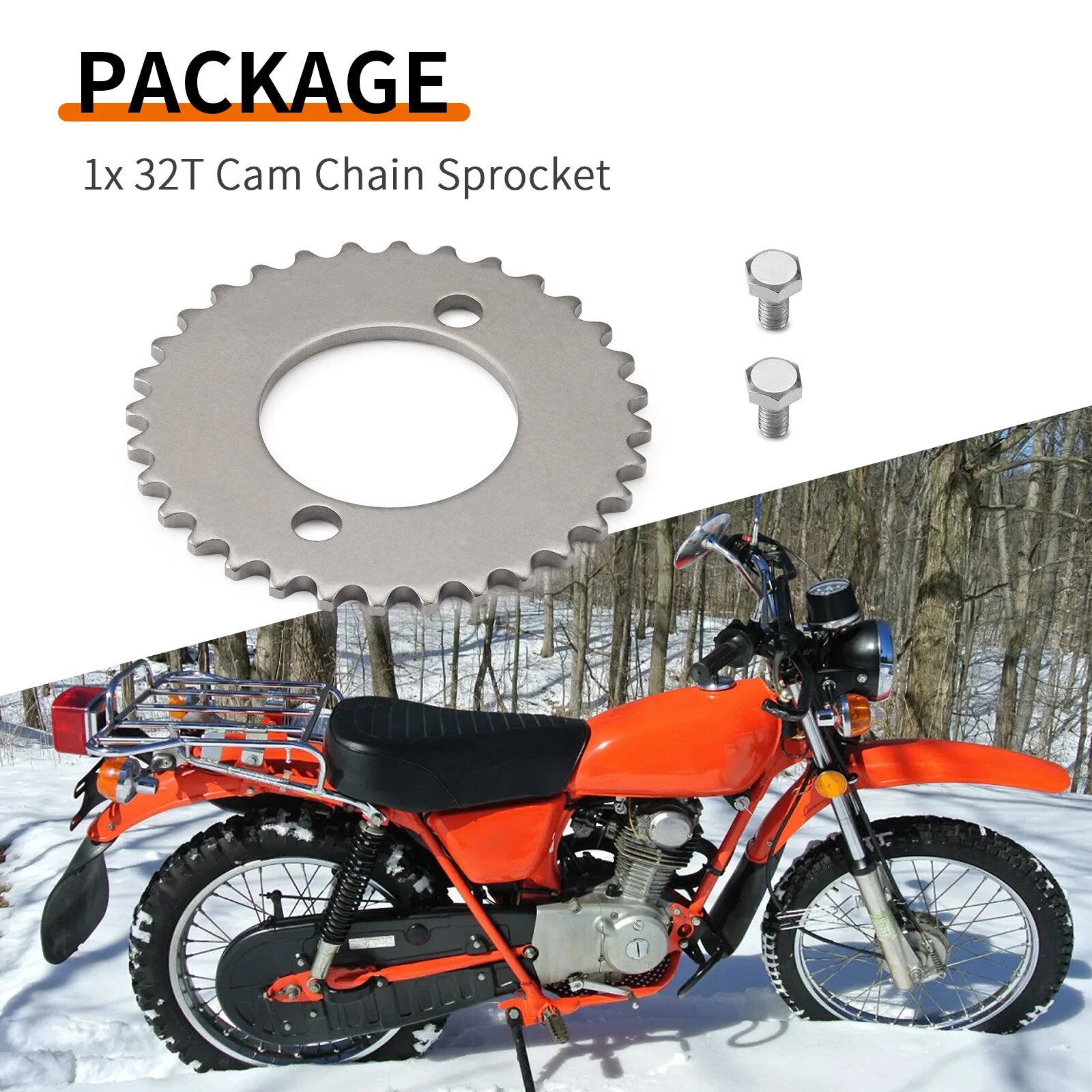 Set of 2 Cam Chain Sprockets for Honda XL200R CB125S XL125S XL185S (14321-440-000)