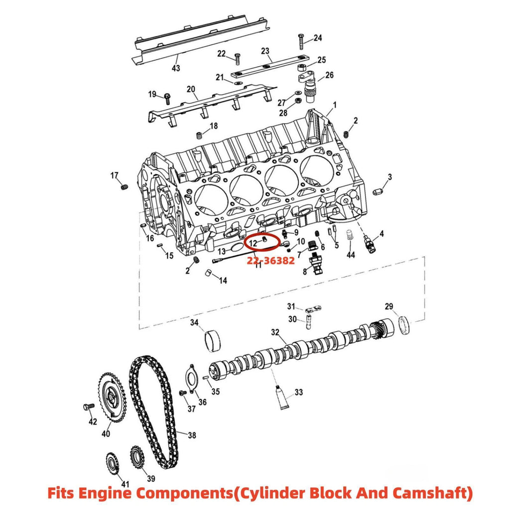 3X Plug Fitting for Mercury Marine Mercruiser (19-35167, 22-36382)