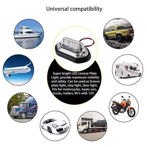 10X LED License Plate Light for Universal Fit Truck Trailer Car Caravan