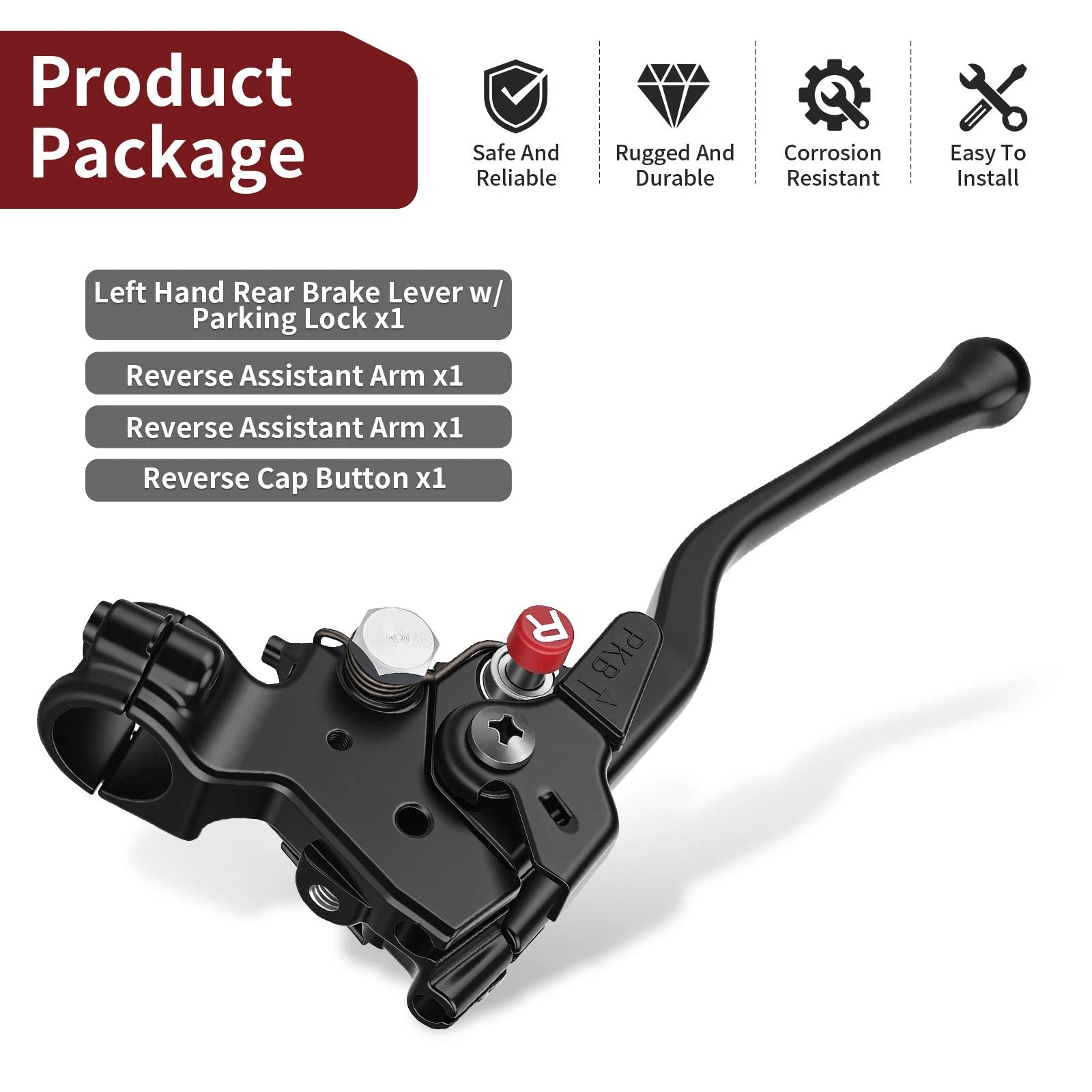 Left Hand Rear Brake Lever for Honda Recon 250, Rancher 350, 420, Foreman 450, 500 (2000–2023)