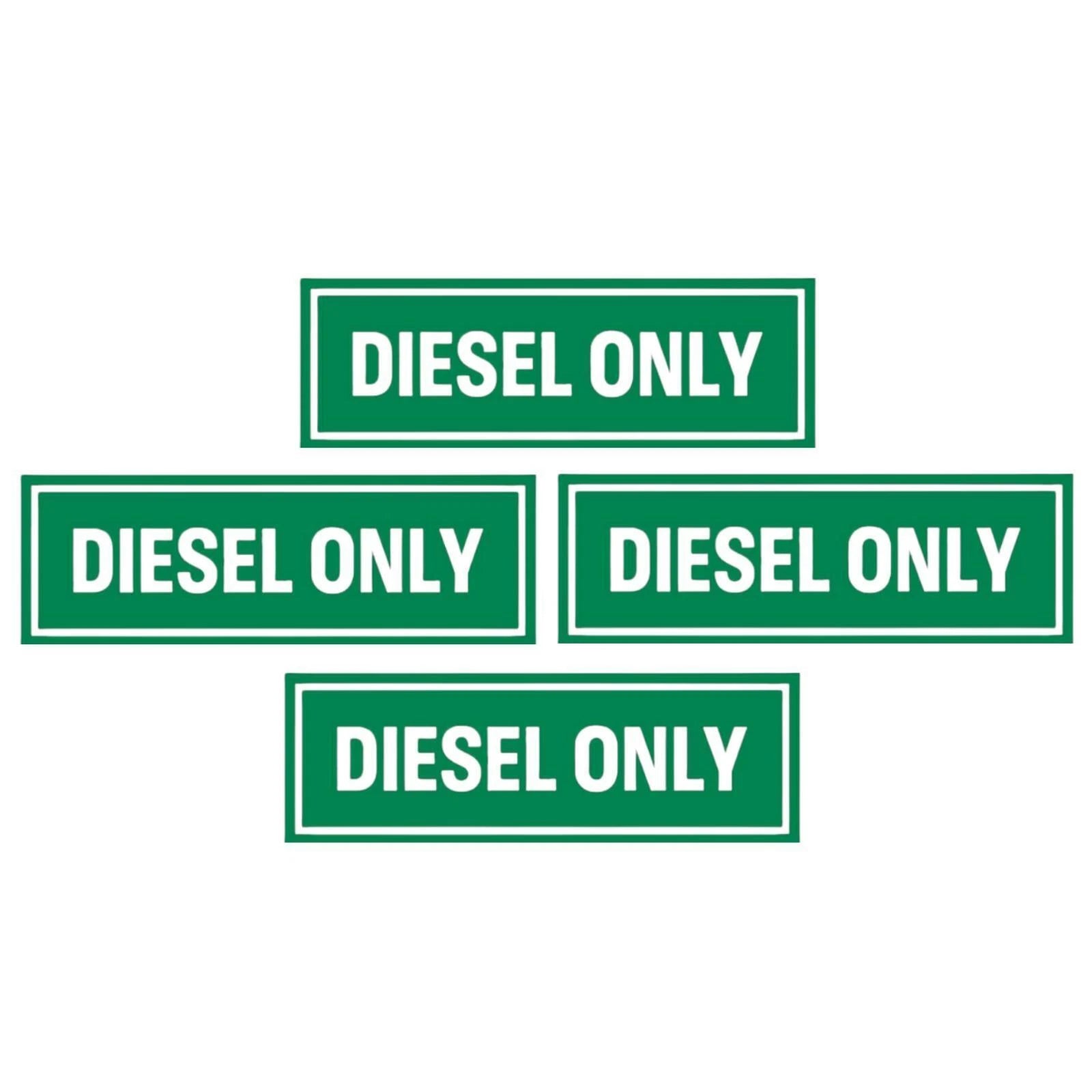Set of 4 Diesel Only Stickers for Universal Use (Decal)