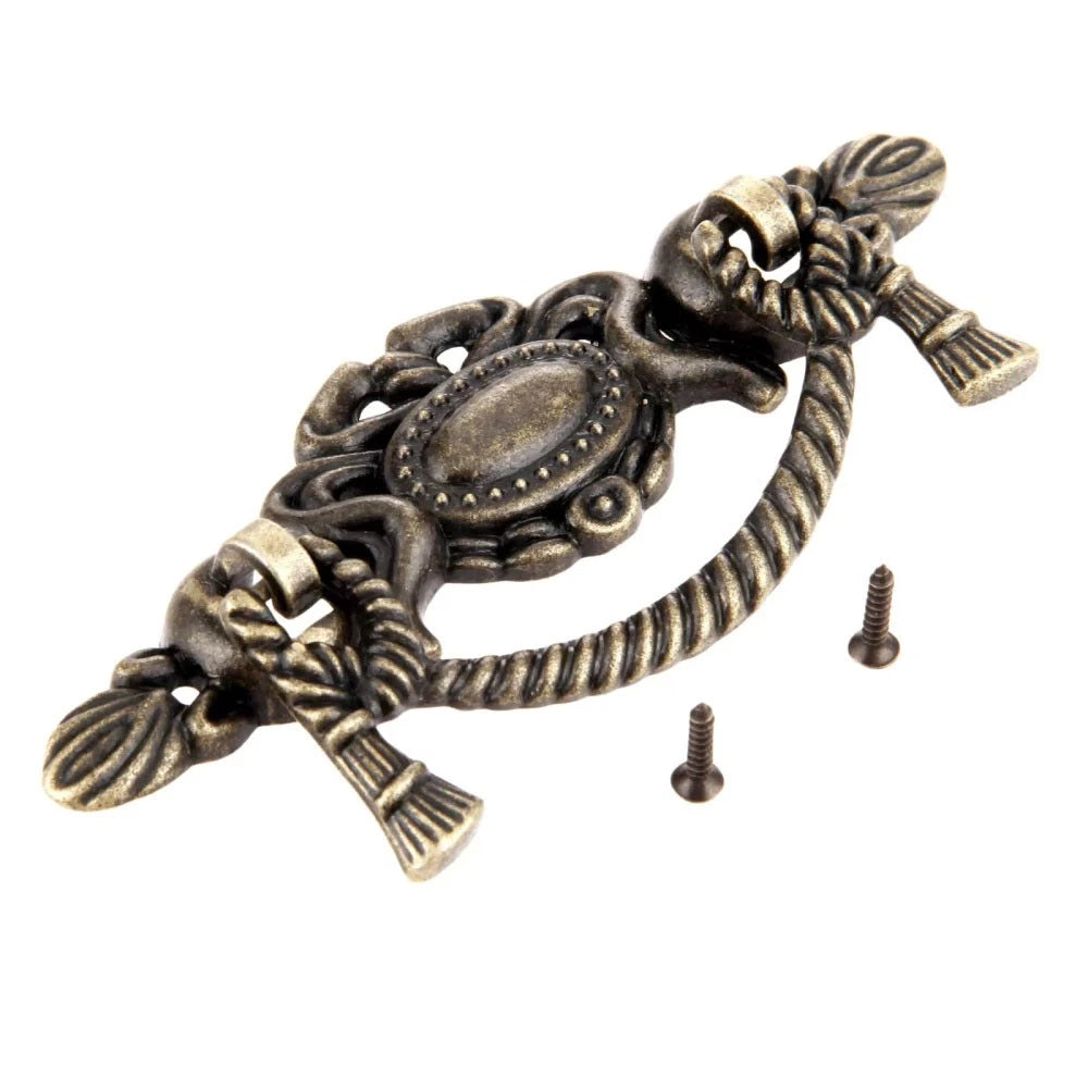 Set of 6 Zinc Alloy Antique Handle Knob Pulls for Jewelry Box Cabinet Drawer