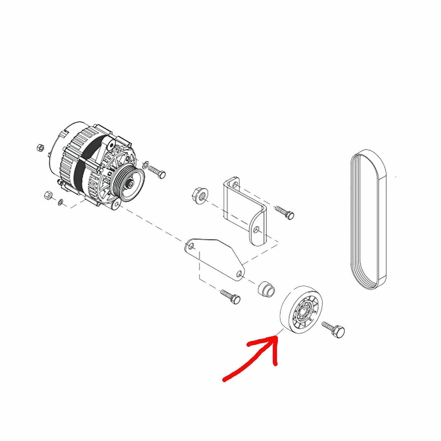 Serpentine Belt Pulley for MerCruiser 5.7 5.8 8.1 L (2000–2023) 8M6500024 865598 818382