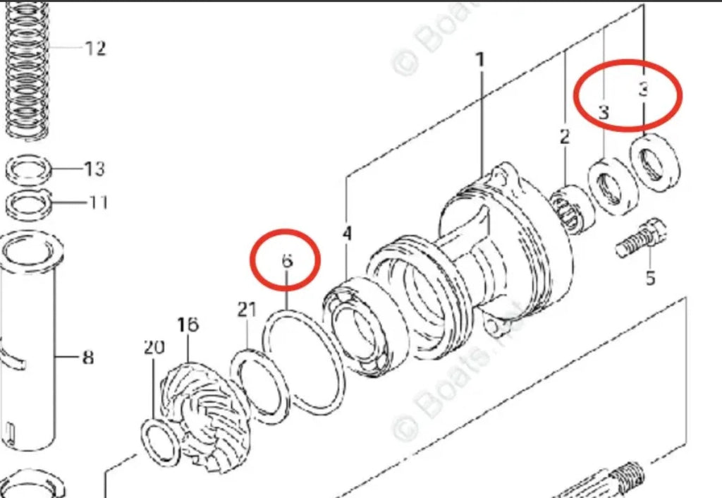 Lower Unit Seal Kit for Suzuki 35HP 40HP 50HP 60HP 09289-22007 09280-75001