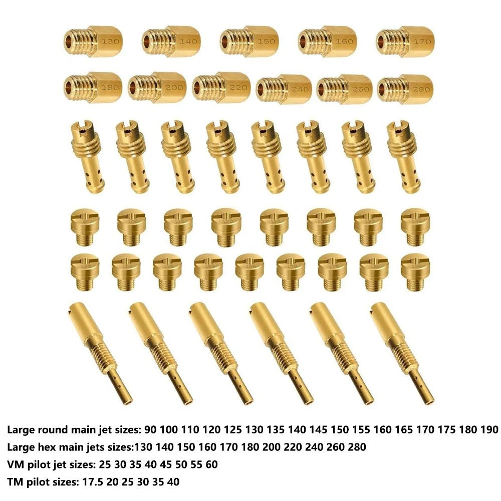 42Pcs Carburetor Main Pilot Slow Jet for Mikuni RS34 RS36 RS38 RS40 (N/A)