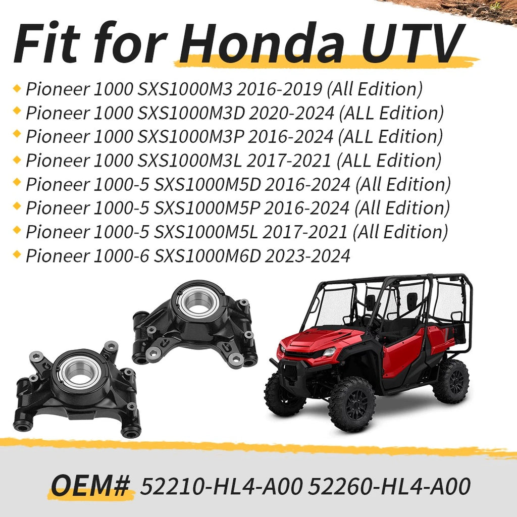 Rear Left Right Knuckle & Bearings Kit for Honda Pioneer 1000 (2016–2024)