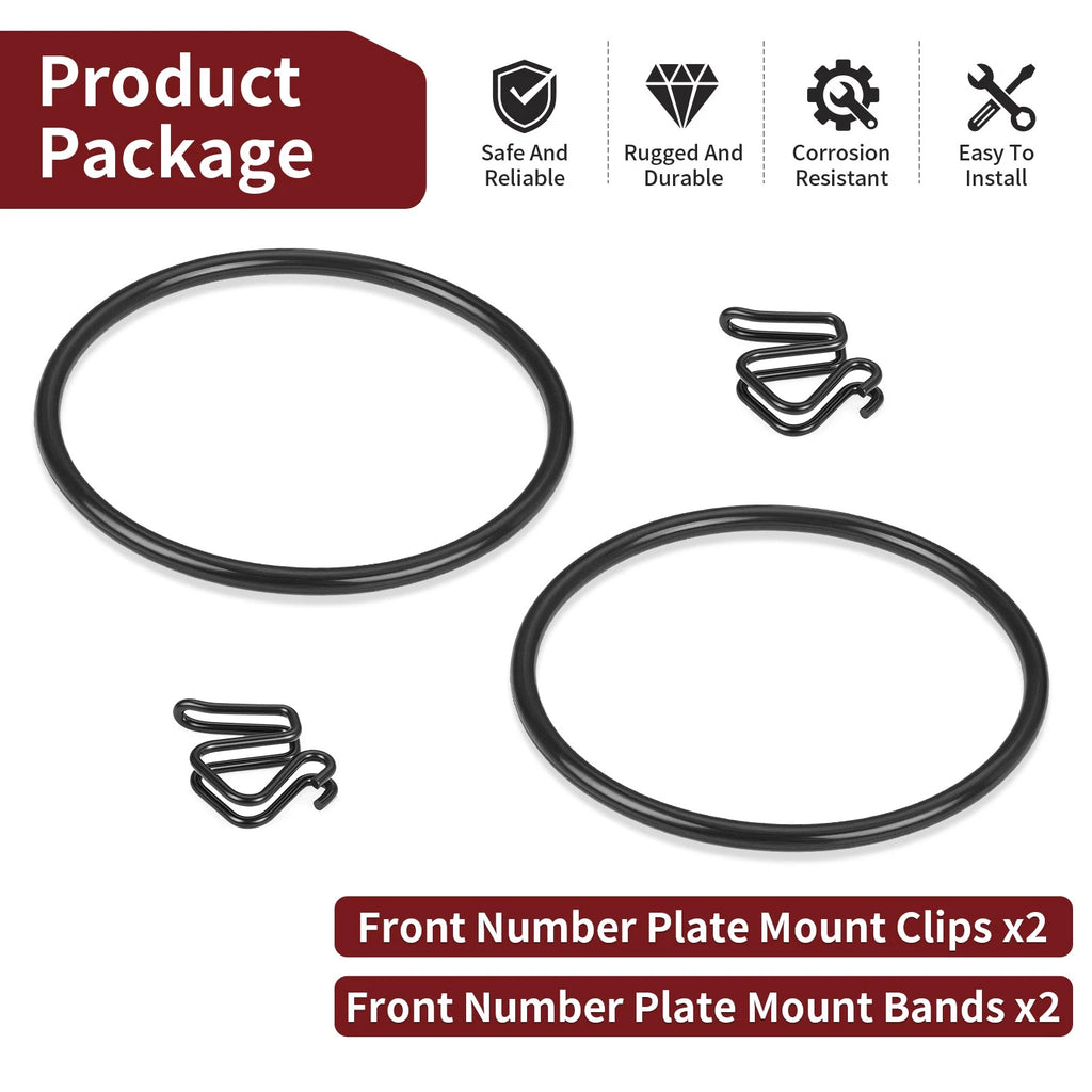 Set of 2 Front Number Plate Mount Clips for Honda Z50R (1979–1987) 64112-181-010
