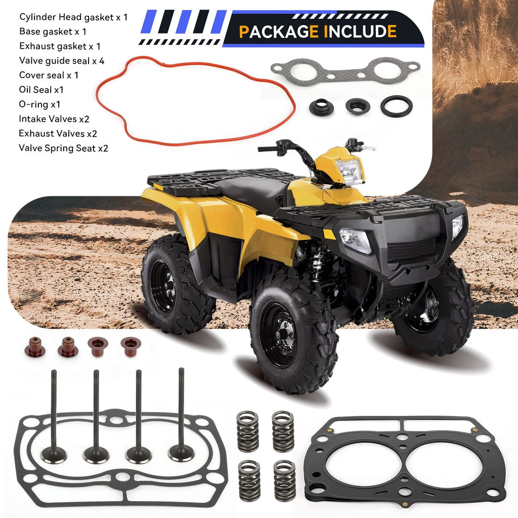 Cylinder Head Gasket & Intake Exhaust Valve for Polaris Sportsman Ranger 700-800