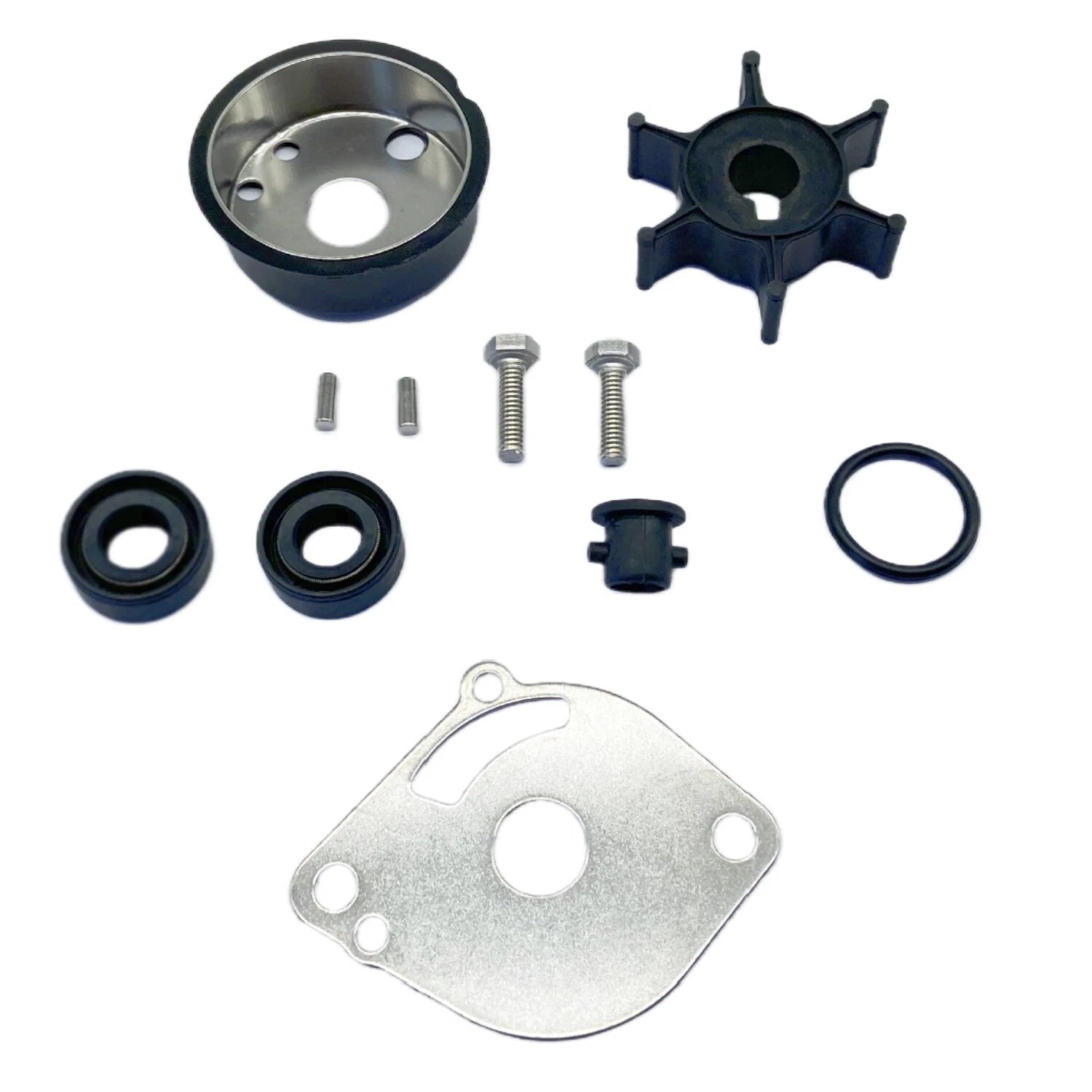 Water Pump Impeller Repair Kit for Yamaha 2-Stroke 2HP Outboard (6GD, 6A1-W0078-02)